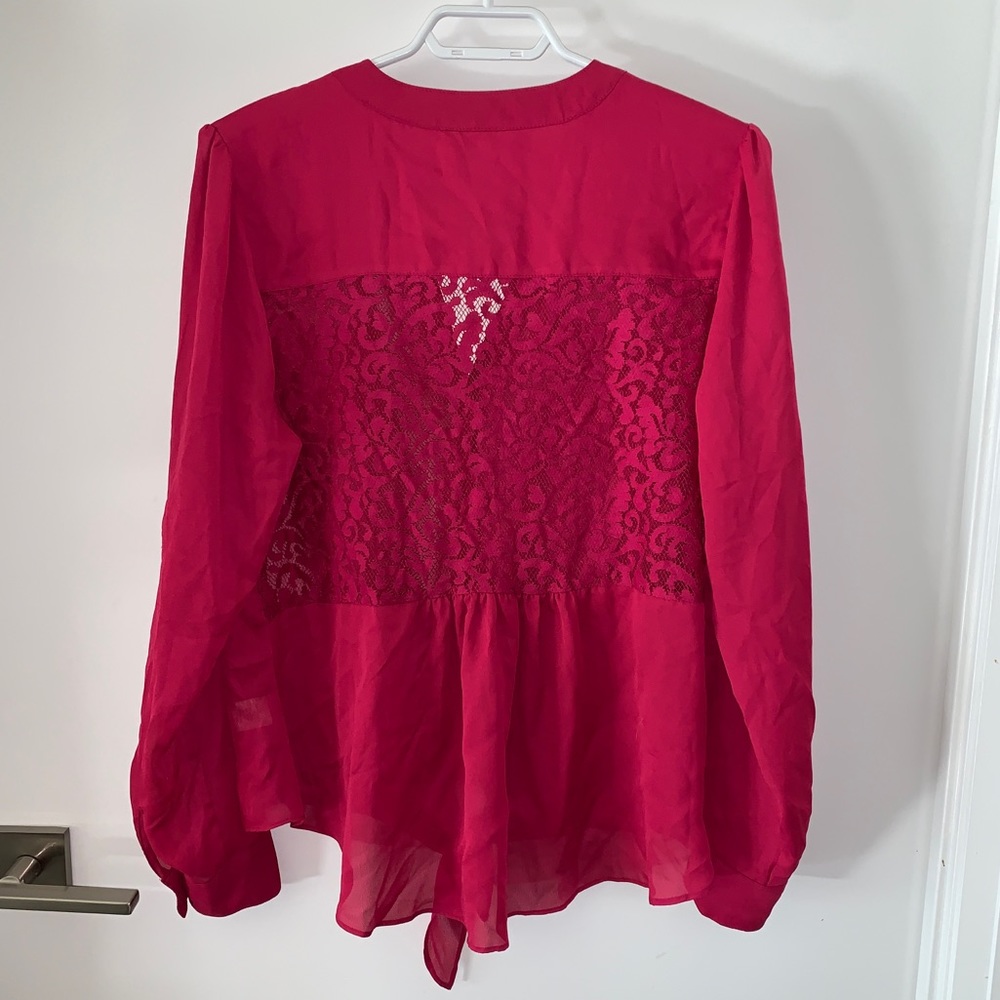 🇨🇦 Candie’s Button Down Long Sleeve Top and Lace Back - XL - Picture 3 of 13